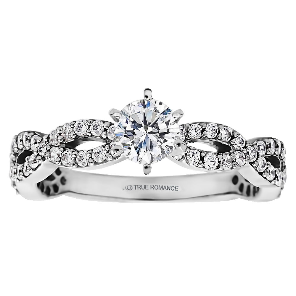 Round Cut Halo Diamond Infinity Engagement Ring